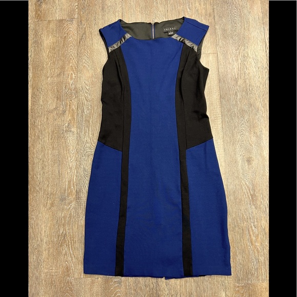 Tribal navy blue & black sheath dress - Picture 3 of 4